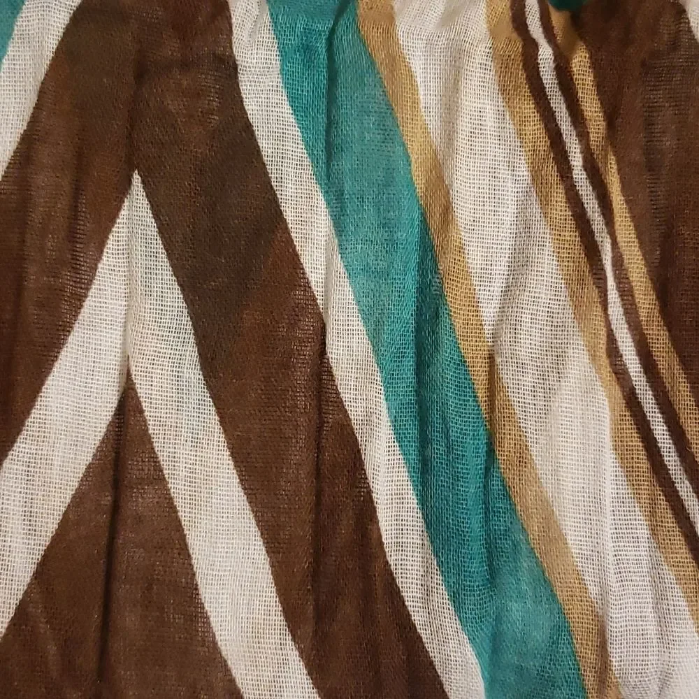❤ 3/$20. Brown Teal and white scarf. Lightweight.